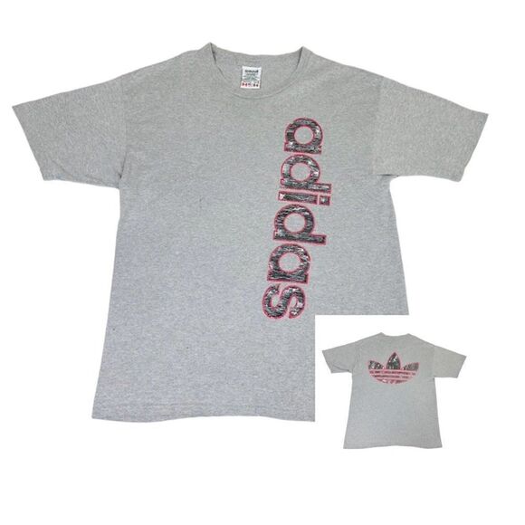 Vintage Mens Adidas T-Shirt Medium Grey Sports - Picture 1 of 9